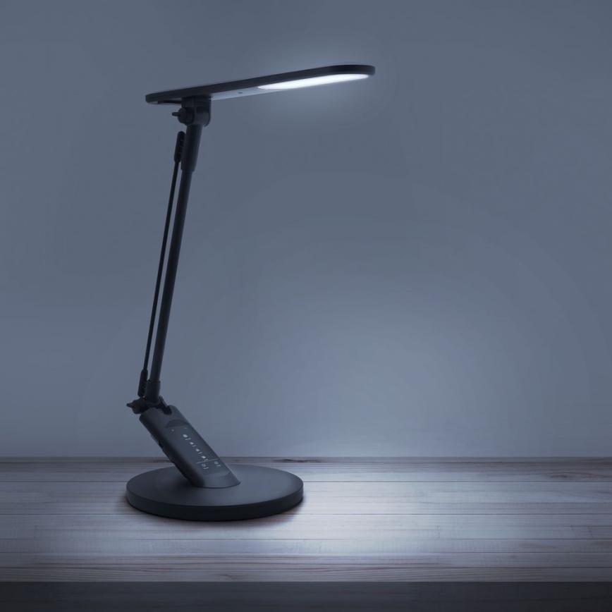 Сенсорна настільна LED лампа з регулюванням яскравості OPTIMUM LED/7W/230V USB 3000/4000/6000K чорний
