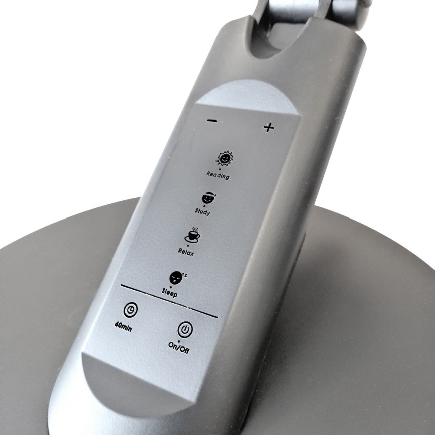 Сенсорна настільна LED лампа з регулюванням яскравості OPTIMUM LED/7W/230V USB 3000/4000/6000K срібний