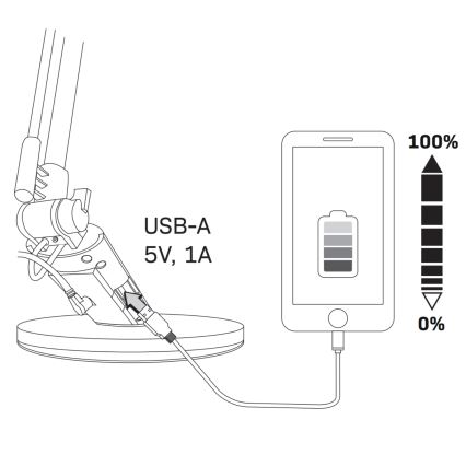 Сенсорна настільна LED лампа з регулюванням яскравості OPTIMUM LED/7W/230V USB 3000/4000/6000K срібний