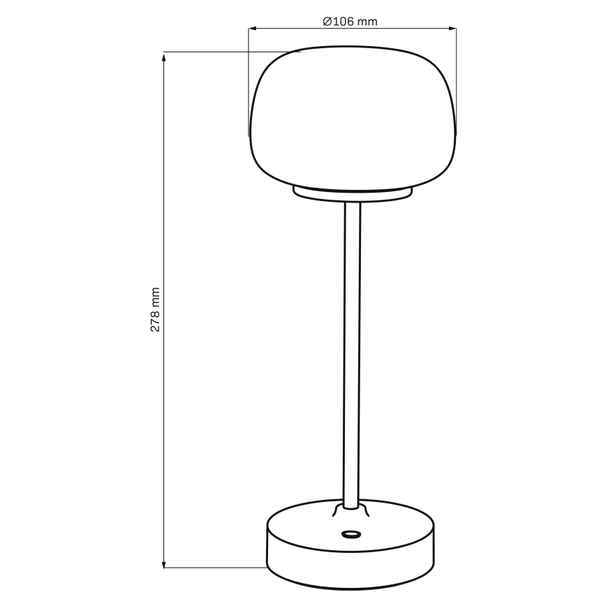 Сенсорна настільна LED лампа з регулюванням яскравості RIMINI LED/2W/5V USB 2000 mAh чорний/білий