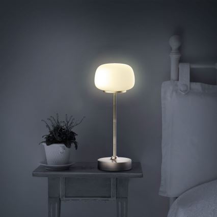 Сенсорна настільна LED лампа з регулюванням яскравості RIMINI LED/2W/5V USB 2000 mAh золотий/білий