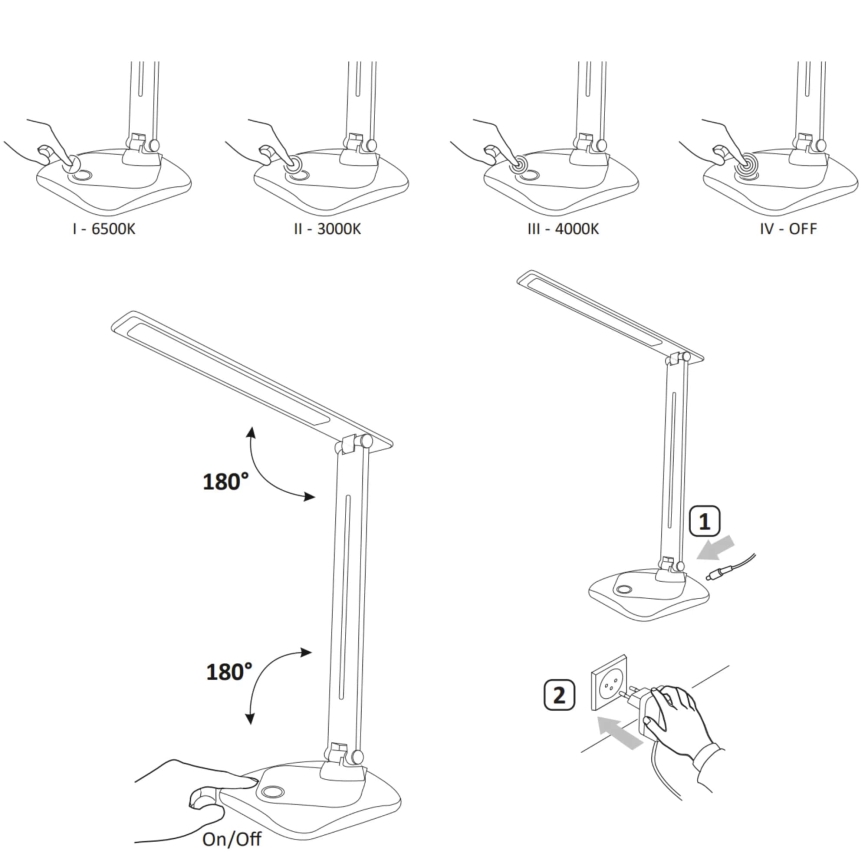 Сенсорна настільна LED лампа з регулюванням яскравості TOLEDO LED/8W/230V 3000-6500K