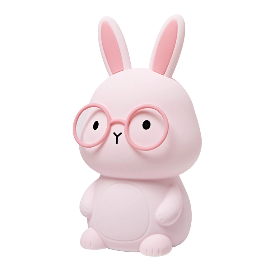 Светодиодная RGBW сенсорная детская лампа с регулировкой яркости FLORKA LED/1W/5V USB 1200 мАч зайчик розовая