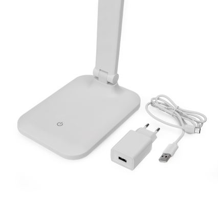 Сенсорная диммируемая светодиодная настольная лампа REMUS с USB-портом LED/5W/230V белая