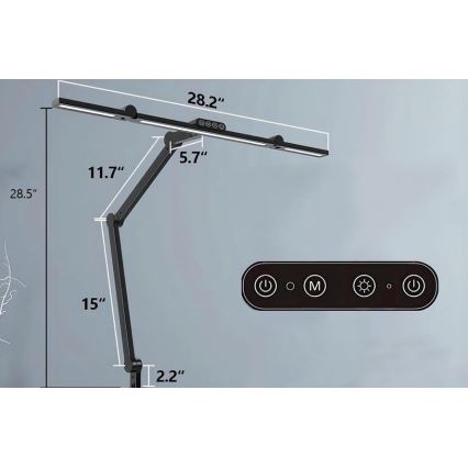Светодиодная регулируемая сенсорная гибкая настольная лампа LED/24W/230V 3000-6500K CRI 92 черная