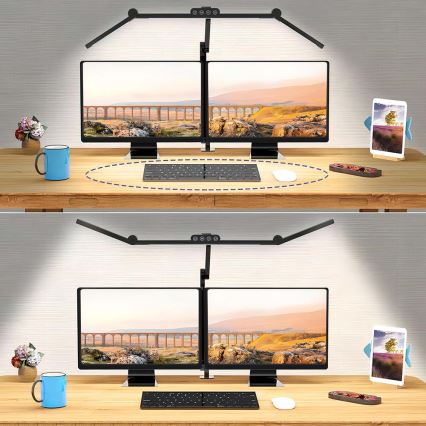 Светодиодная регулируемая сенсорная гибкая настольная лампа LED/24W/230V 3000-6500K CRI 92 черная