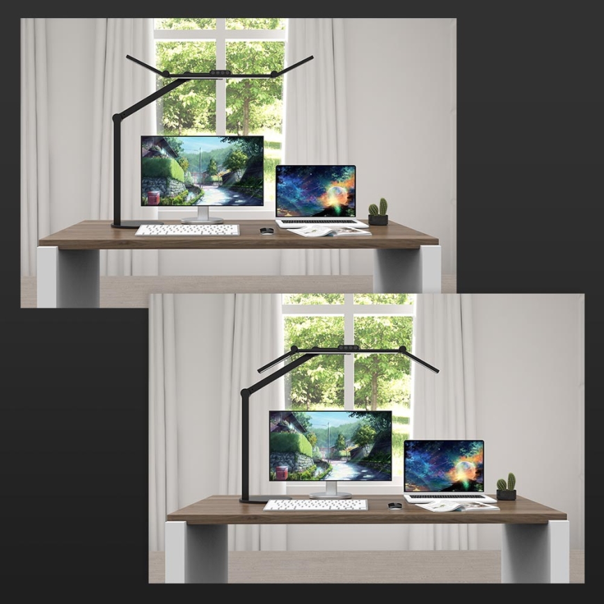 Светодиодная регулируемая сенсорная гибкая настольная лампа LED/24W/230V 3000-6500K CRI 92 черная