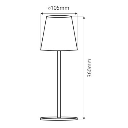 Светодиодная сенсорная настольная лампа с регулировкой яркости LED/5W/5V USB 1200 мАч белая