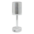 Сенсорная перезаряжаемая светодиодная настольная лампа SIMPLE LED/1W/5V 2400 mAh 3000-6000K прозрачная