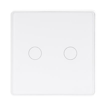 Сенсорний вимикач двополюсний SMART 2x800W/230V білий Wi-Fi Tuya