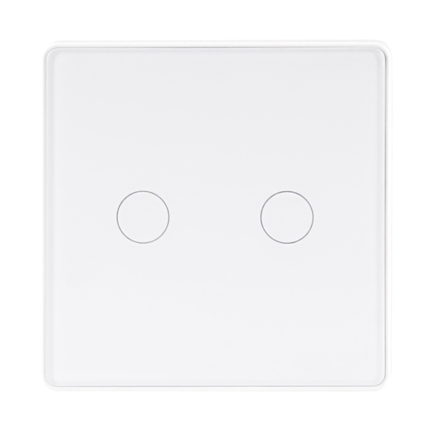 Сенсорний вимикач двополюсний SMART 2x800W/230V білий Wi-Fi Tuya
