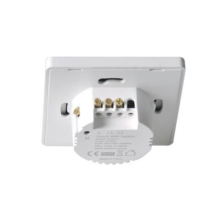 Сенсорний вимикач двополюсний SMART 2x800W/230V білий Wi-Fi Tuya