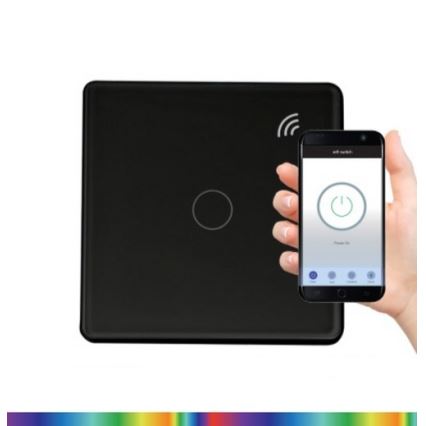 Сенсорный выключатель 1-полюсный SMART 800W/230V черный Wi-Fi Tuya