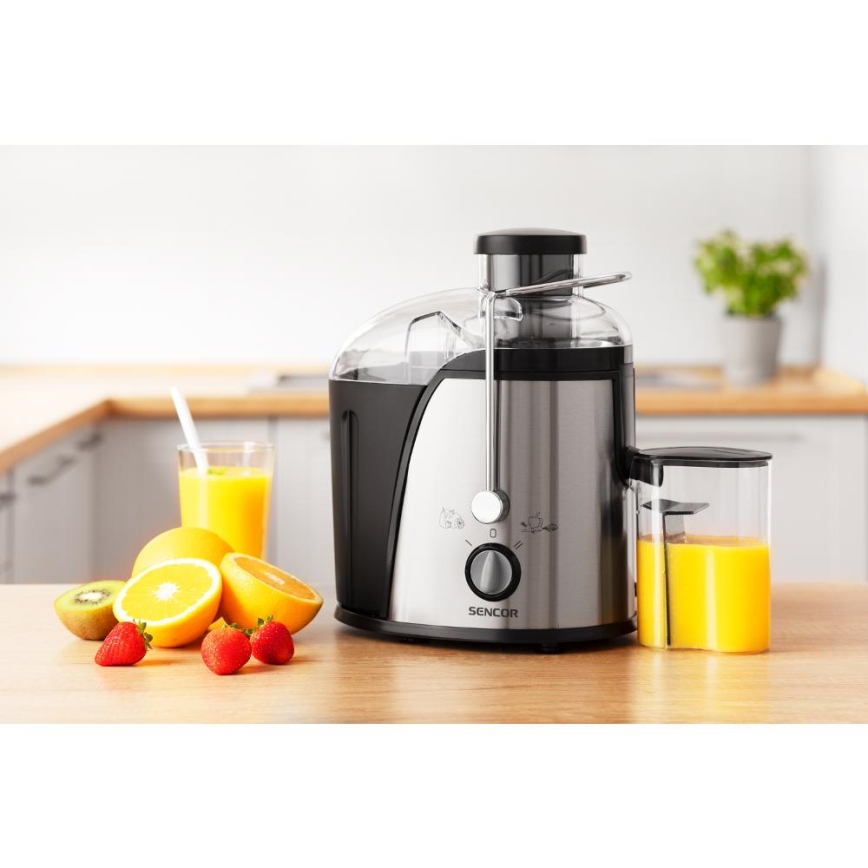 Сенкор - Соковижималка 400W/230V матовий хром/чорний
