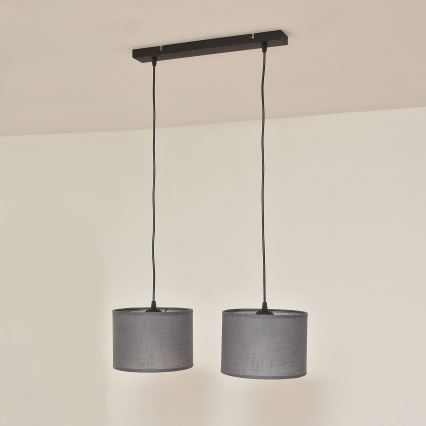 Серая люстра на тросе ALBA 2xE27/15W/230V