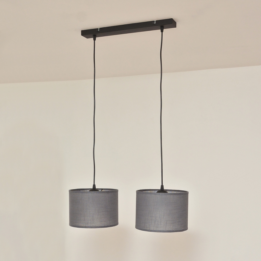 Серая люстра на тросе ALBA 2xE27/15W/230V