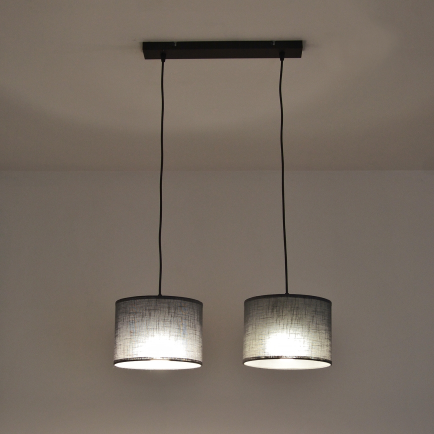 Серая люстра на тросе ALBA 2xE27/15W/230V