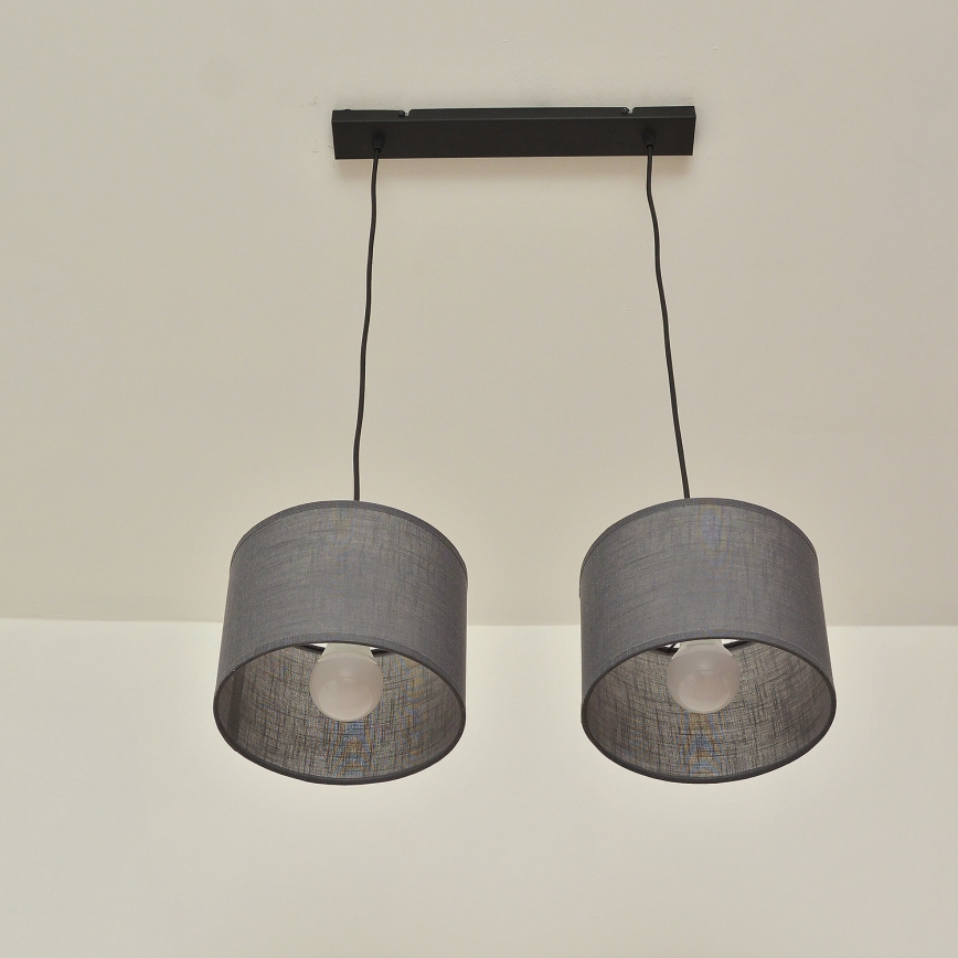 Серая люстра на тросе ALBA 2xE27/15W/230V