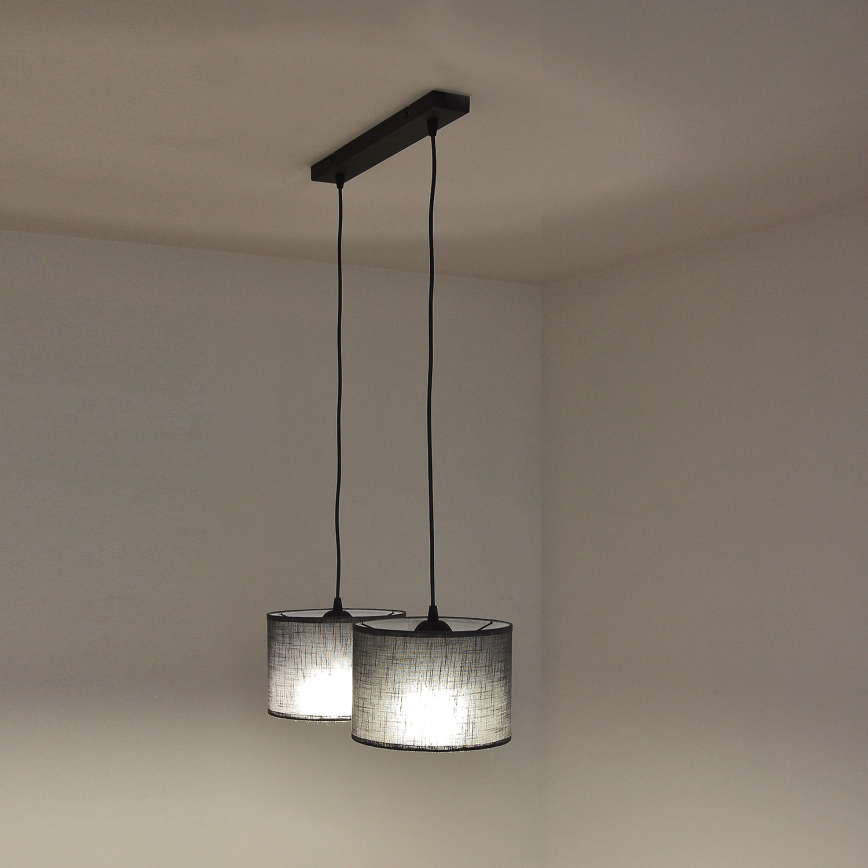 Серая люстра на тросе ALBA 2xE27/15W/230V