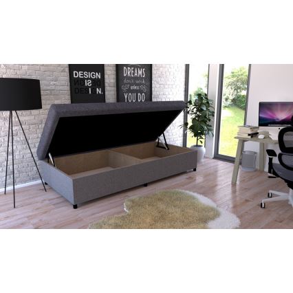 Обитая кушетка с местом для хранения CORY 80x200 серая