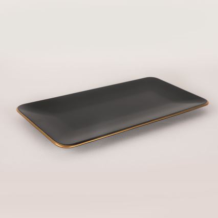 Сервіз із 44 предметів, чорний/золотий/кам'яна кераміка