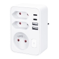 Сетевой разветвитель 1x16A+2x 2,5A с 2xUSB A+C зарядкой белый
