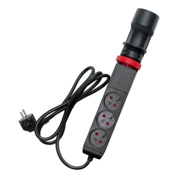 Сетевой удлинитель с креплением на стол, 3 розетки, Тип E + 2xUSB-A + 1xUSB-C, 1,5 m, чёрный