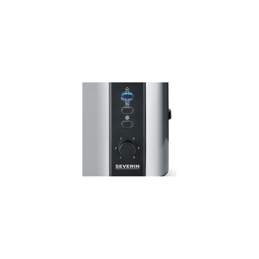 Severin AT 2589 - Тостер на 2 ломтика, 800 Вт/230 В, нержавеющая сталь/чёрный