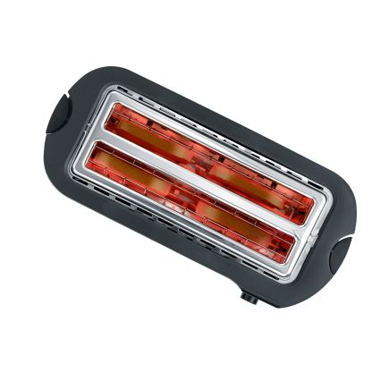 Severin AT 2590 - Тостер з чотирма прорізами, 1400 Вт/230 В, нержавіюча сталь/чорний