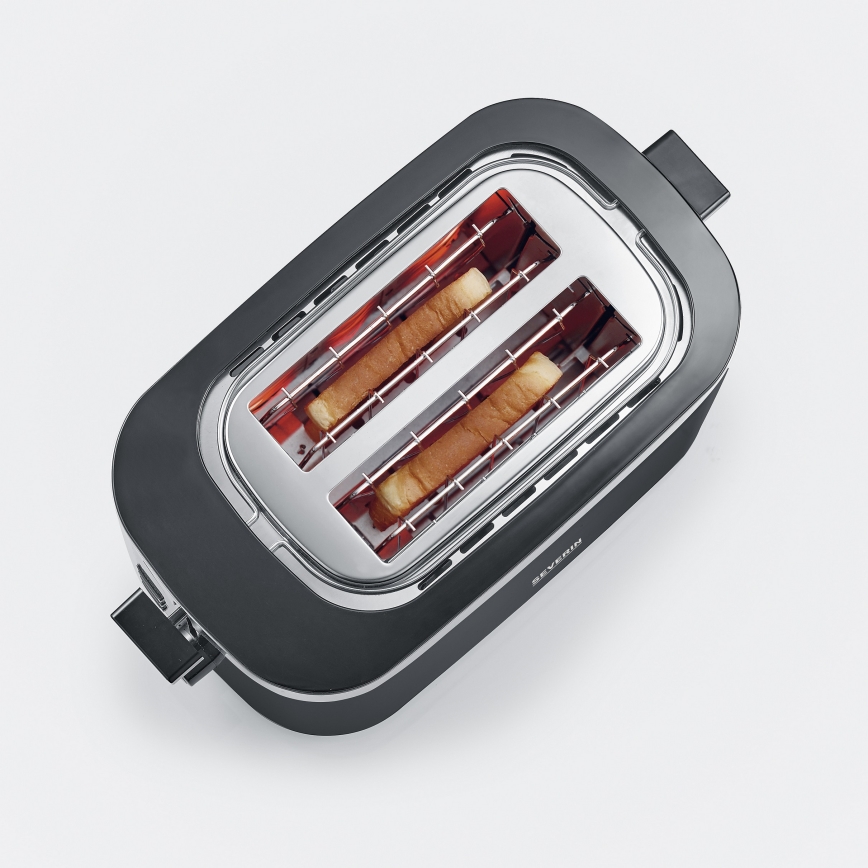 Severin AT 9264 - Тостер з двома щілинами 800W/230V нержавіюча сталь/чорний