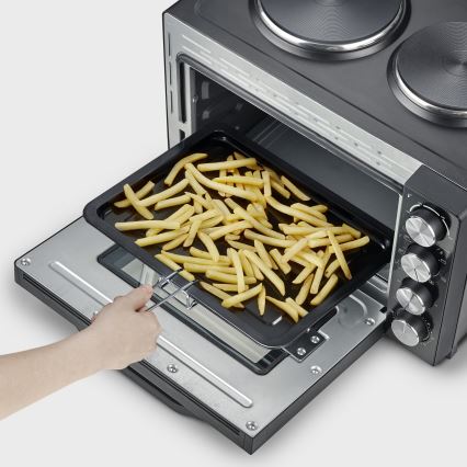 Severin TO 2074 - Конвекційна духовка з грилем і конфорками, 2500 Вт / 230 В, 30 л, чорна