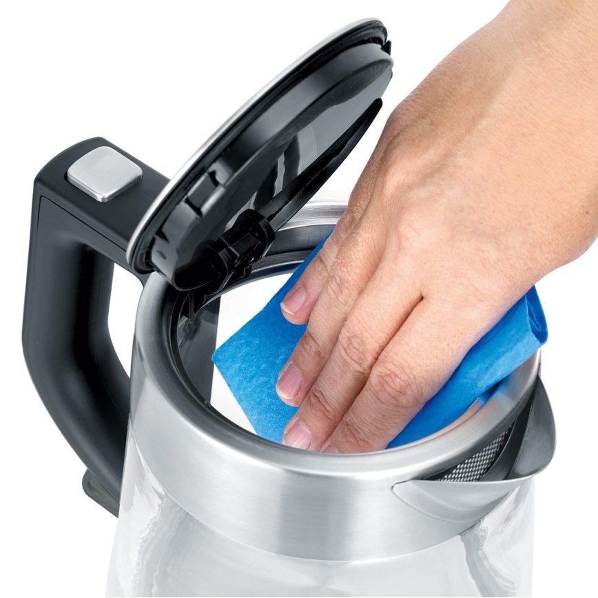 Severin WK 3468 - Электрический чайник 1 л 2200 Вт/230 В нержавеющая сталь/стекло