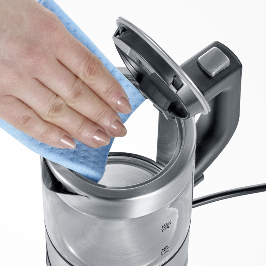 Severin WK 3472 - електричний чайник 0,5 л 1100 Вт/230 В нержавіюча сталь/скло