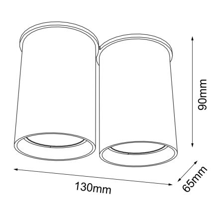 Shilo - Точковий світильник 2xGU10/15W/230V 9 см чорний
