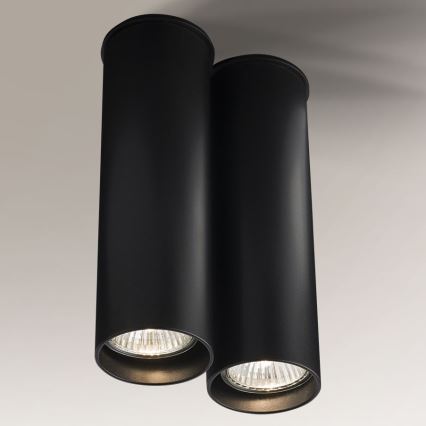 Shilo - Потолочный светильник 2xGU10/15W/230V 20 см черный