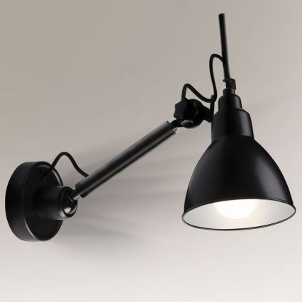 Shilo - Настінна лампа/бра 1xE27/15W/230V чорний