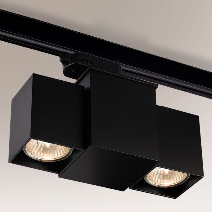 Shilo - Точечный светильник для трековой системы 2xGU10/15W/230V черный