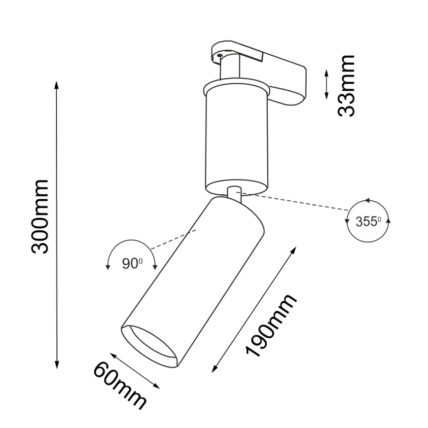 Shilo - Точковий світильник для трекових систем 1xGU10/15W/230V білий