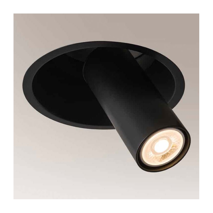 Shilo - Встраиваемый точечный светильник 1xGU10/15W/230V ⌀ 18,3 см черный