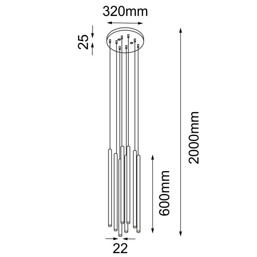Shilo - Підвісна люстра 8xG9/10W/230V чорний