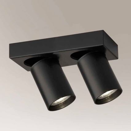 Shilo - Точковий світильник 2xGU10/15W/230V чорний
