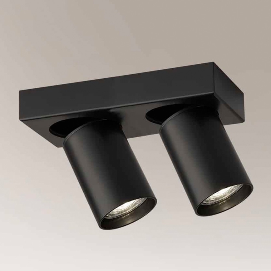 Shilo - Точковий світильник 2xGU10/15W/230V чорний