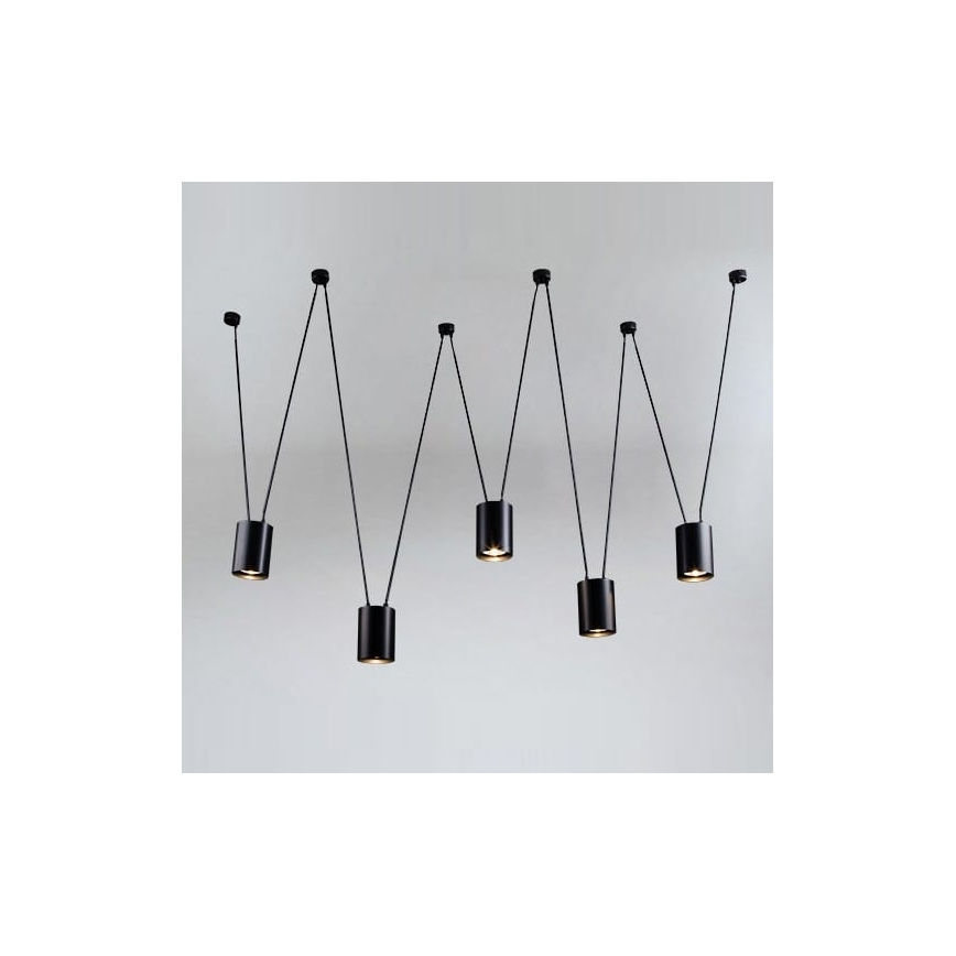 Shilo - Подвесная люстра 5xGU10/15W/230V паук черный