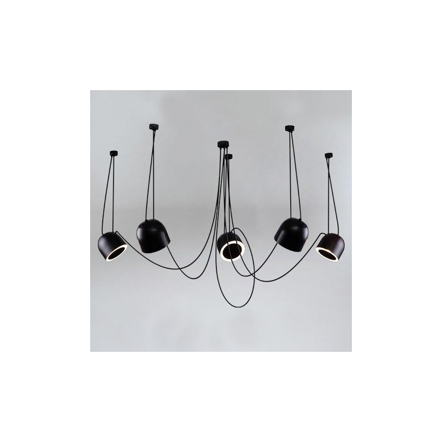 Shilo - Подвесная люстра 5xE14/15W/230V паук черный