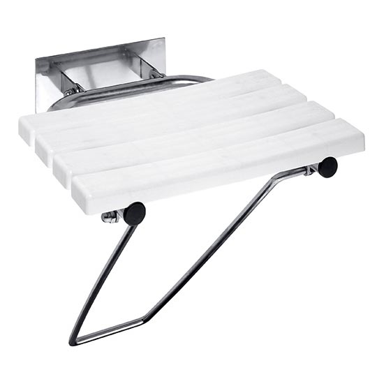 Сиденье для душа 44x46 см, из нержавеющей стали, серебристое