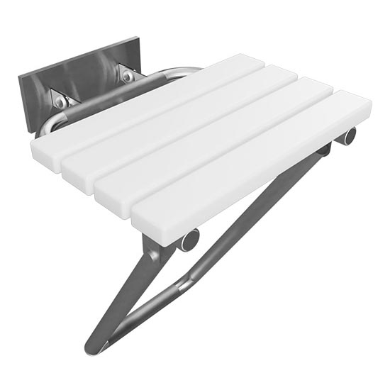 Сиденье для душа 44×46 см из нержавеющей стали, серебристое