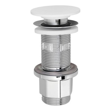 Silfra - Випуск для умивальника, діаметр 6,7 см, білий/глянцевий хром