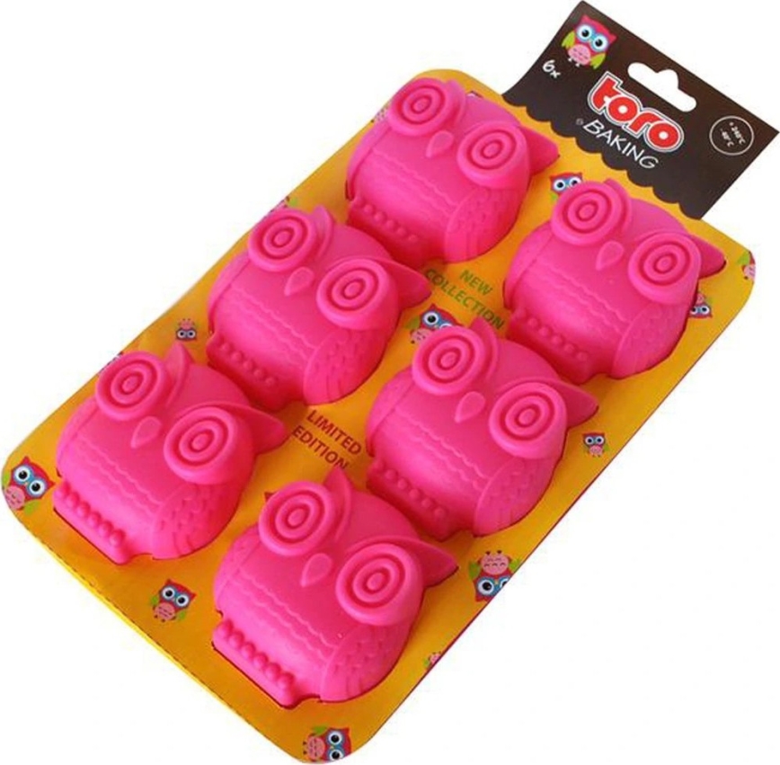 Силиконовая форма для маффинов TORO розовая