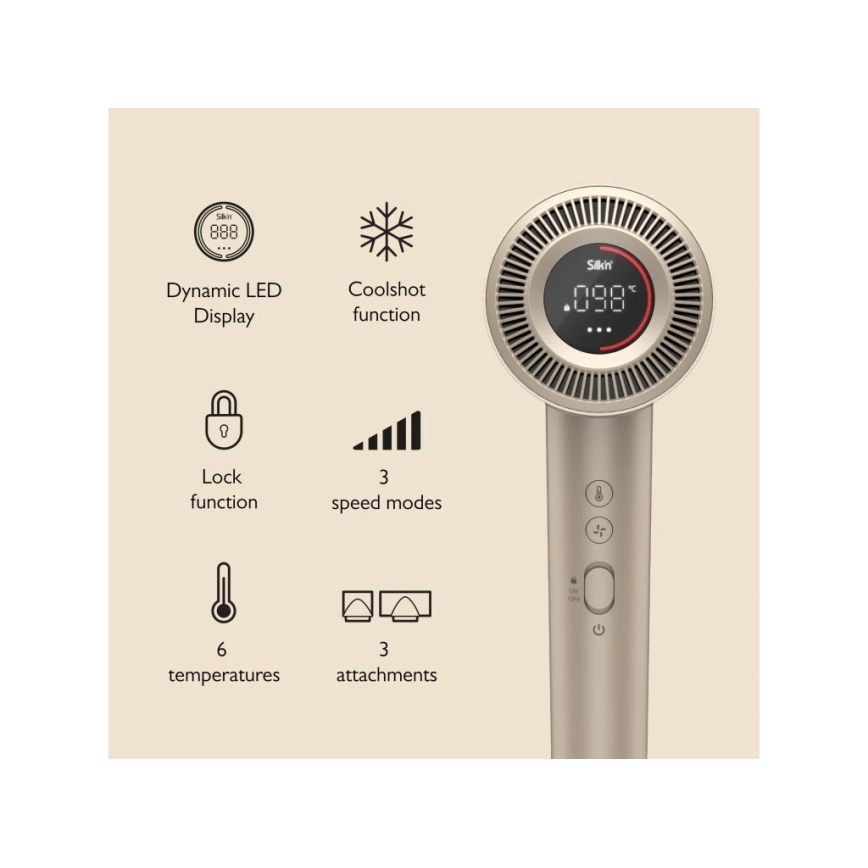 Silk’n - Фен для волос SILKYAIR PRO 1600W/230V золотой