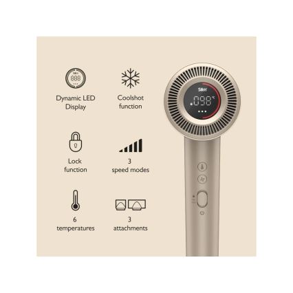 Silk’n - Фен для волосся SILKYAIR PRO 1600 Вт/230 В, золотистий